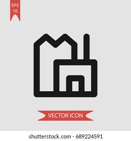 Factory vector icon, illustration symbol