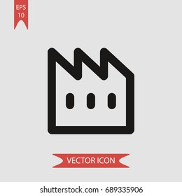 Factory vector icon, illustration symbol