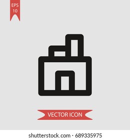 Factory vector icon, illustration symbol