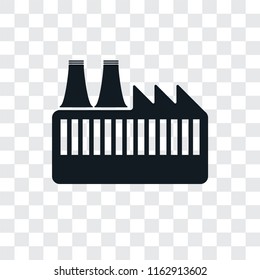 Factory vector icon isolated on transparent background, Factory logo concept