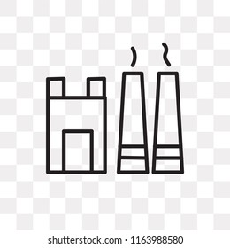 Factory vector icon isolated on transparent background, Factory logo concept