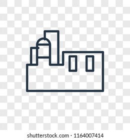 Factory vector icon isolated on transparent background, Factory logo concept