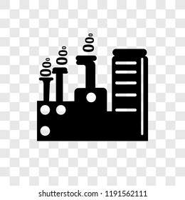 Factory vector icon isolated on transparent background, Factory transparency logo concept