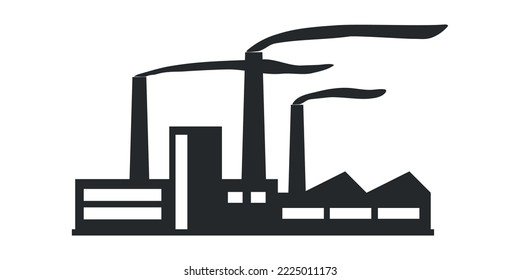 Factory vector icon on white background