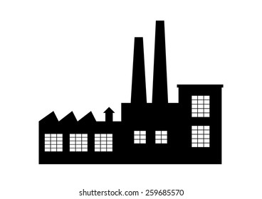 Factory vector icon on white background