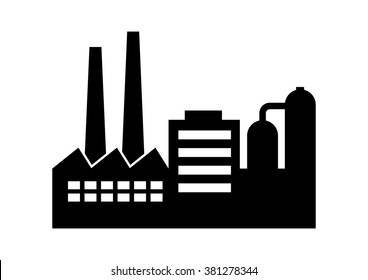 Factory vector icon on white background