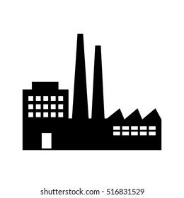 Factory vector icon on white background