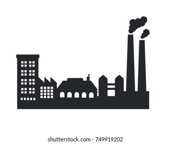 Factory vector icon on white background