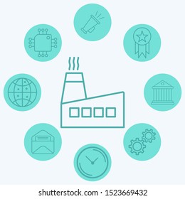 Factory vector icon sign symbol