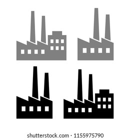 Factory vector icons on white background