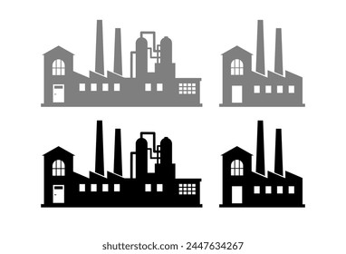 Factory vector icons on white background