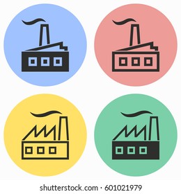 Factory vector icons set. Illustration isolated for graphic and web design.