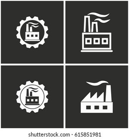 Factory vector icons set. Illustration isolated for graphic and web design.