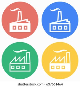 Factory vector icons set. Illustration isolated for graphic and web design.