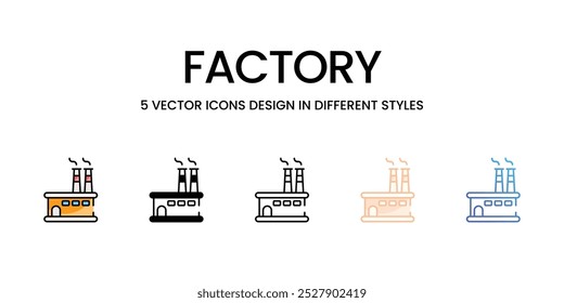 Factory vector icons set stock illustration