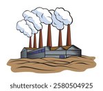 Factory Vector Lineart Design illustrations