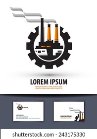 factory vector logo design template. industry or work icon.