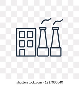 Factory vector outline icon isolated on transparent background, high quality linear Factory transparency concept can be used web and mobile