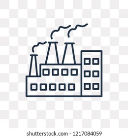 Factory vector outline icon isolated on transparent background, high quality linear Factory transparency concept can be used web and mobile