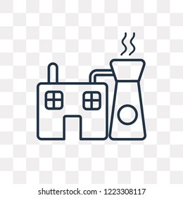 Factory vector outline icon isolated on transparent background, high quality linear Factory transparency concept can be used web and mobile