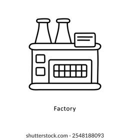 Ilustração do estilo de ícone de Contorno do Vetor de Fábrica. Arquivo EPS 10