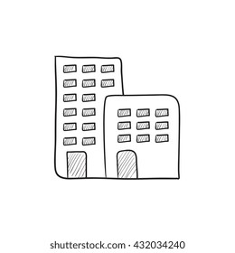 Factory-Vektorgrafik-Symbol einzeln auf Hintergrund. Handgezeichnete Fabriksymbol. Factory Sketch Symbol für Infografik, Website oder App.