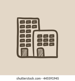 Factory vector sketch icon isolated on background. Hand drawn Factory icon. Factory sketch icon for infographic, website or app.