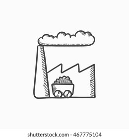 Factory vector sketch icon isolated on background. Hand drawn Factory icon. Factory sketch icon for infographic, website or app.
