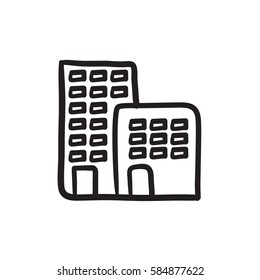 Factory vector sketch icon isolated on background. Hand drawn Factory icon. Factory sketch icon for infographic, website or app.