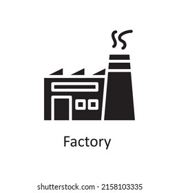 Factory vector solid Icon Design illustration. City elements Symbol on White background EPS 10 File