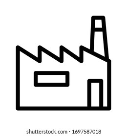 factory vector thin line icon 