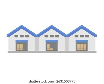 Factory warehouse building illustration material