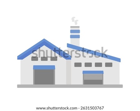 Factory warehouse building illustration material