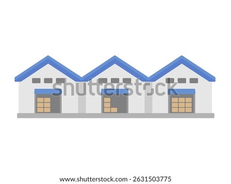 Factory warehouse building illustration material