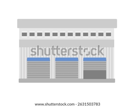 Factory warehouse building illustration material