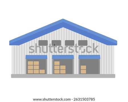 Factory warehouse building illustration material