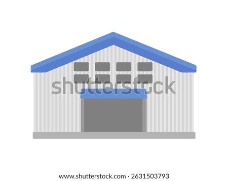 Factory warehouse building illustration material