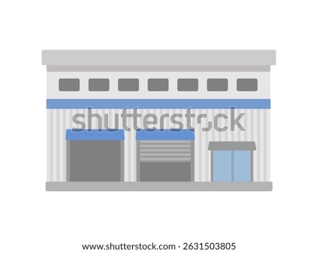 Factory warehouse building illustration material