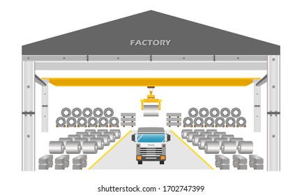 Factory Warehouse Steel Sheet And Coil With Truck Loading