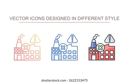 Werkswarnung Symbol Design mit weißem Hintergrund Stockgrafik