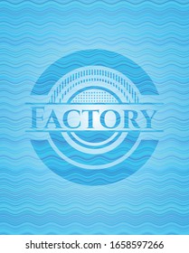 Emblema de agua de fábrica. Ilustración vectorial. Detallado.