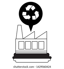 factory water recycle eco friendly environment vector illustration