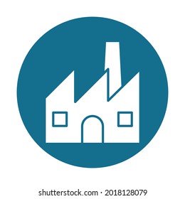 Glifo blanco de fábrica con icono de vector de fondo de color que puede modificar o editar fácilmente 