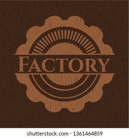 Factory wood emblem. Vintage.