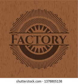 Factory wood icon or emblem