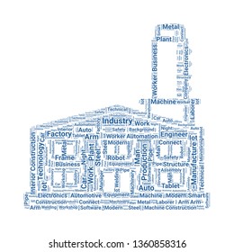 factory word cloud. tag cloud about factory.