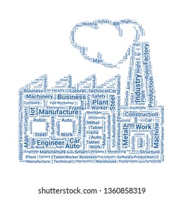factory word cloud. tag cloud about factory.