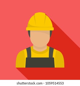 Factory worker icon. Flat illustration of factory worker vector icon for web