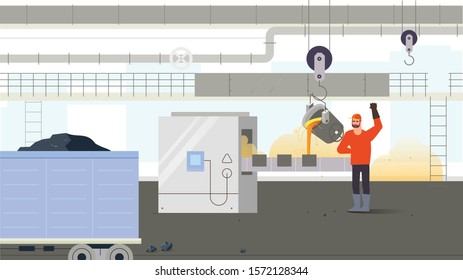 Factory worker inside production. Concept of industrial situation