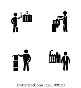 Factory Workers Glyph Vectors 
